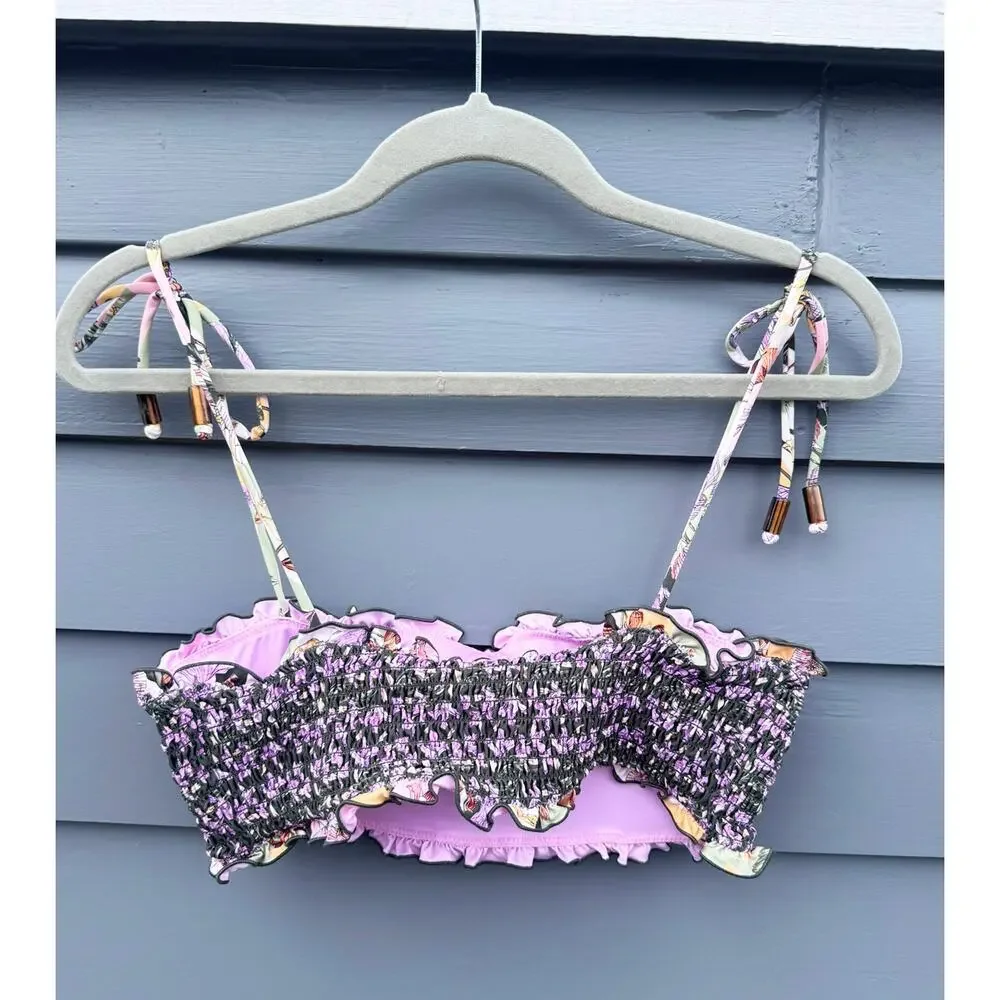 AGUA BENDITA Dalia Floral Bikini Top Small S